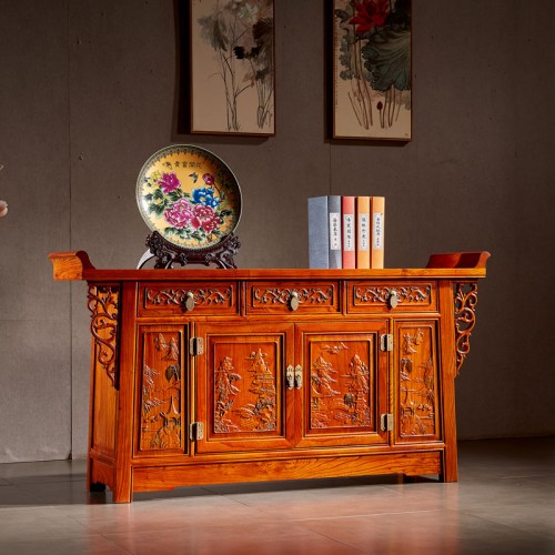 現(xiàn)代簡約中式榆木(mù)玄關櫃儲物(wù)櫃18