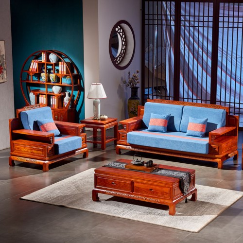 簡約榆木(mù)沙發中式明(míng)清古典沙發組合28